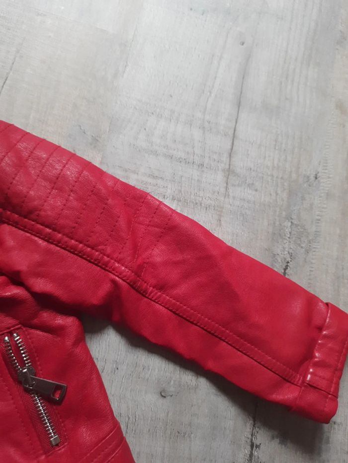 Veste Blouson rouge simili cuir 4 ans - photo numéro 3