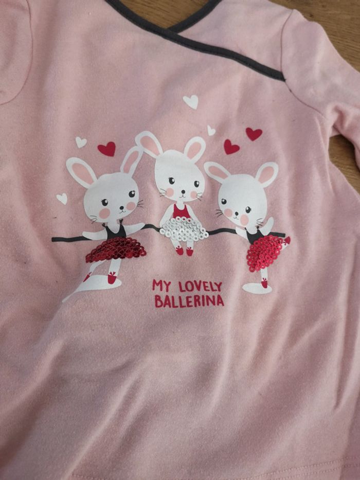 Ensemble 12 mois lapin rose