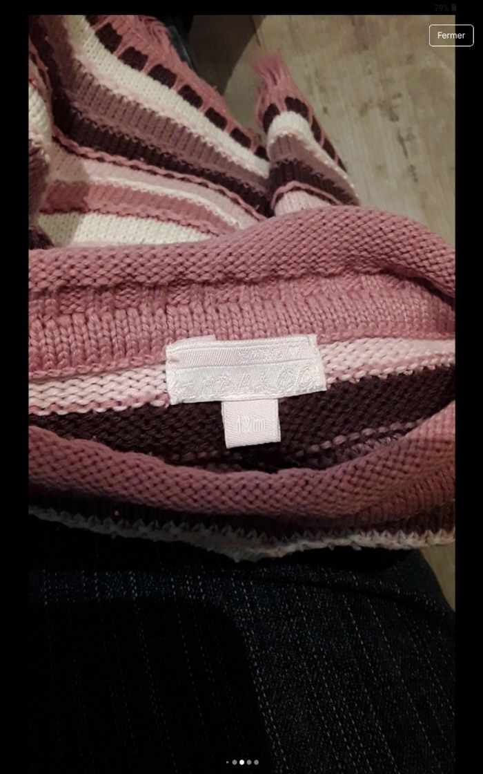Pull en pointe à rayures rose - photo numéro 6