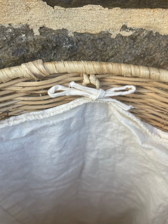 Panier à linge en rotin avec tissus - Vintage - photo numéro 7