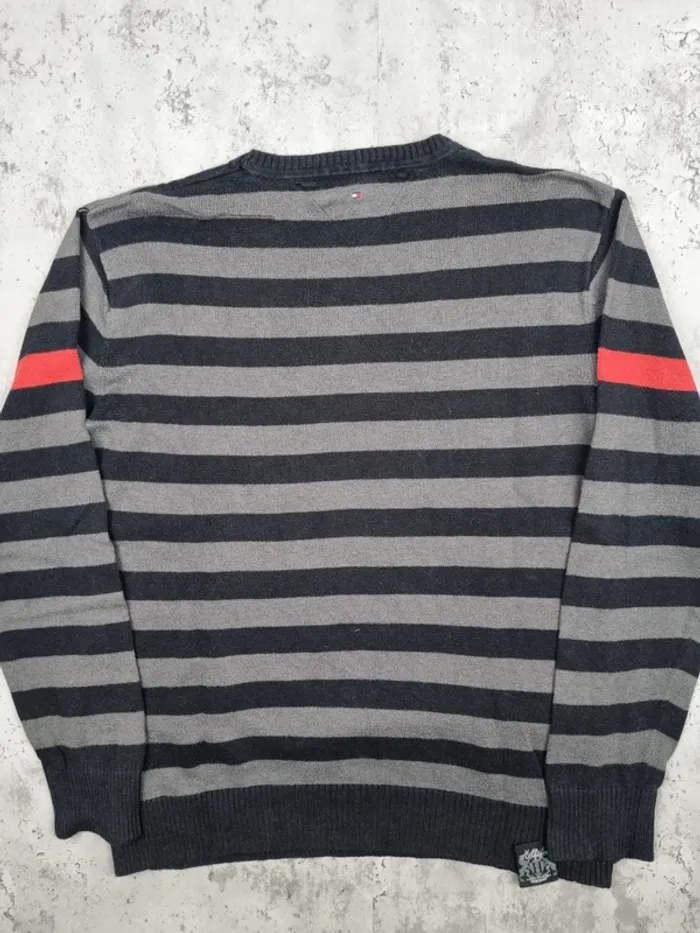 Pull rayé gris Tommy Hilfiger – Taille L Femme - photo numéro 4