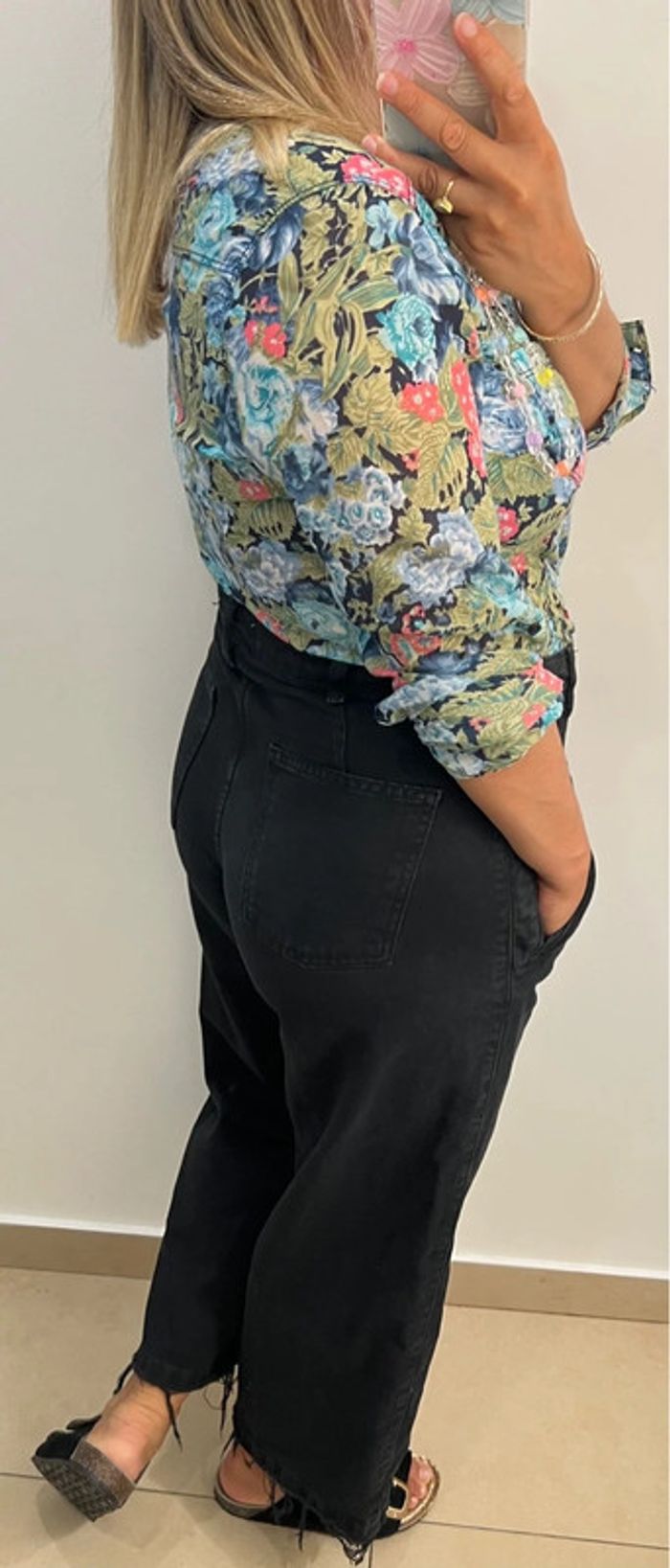 💙Chemise imprimée fleurs multicolores stradivarius Taille L - photo numéro 7