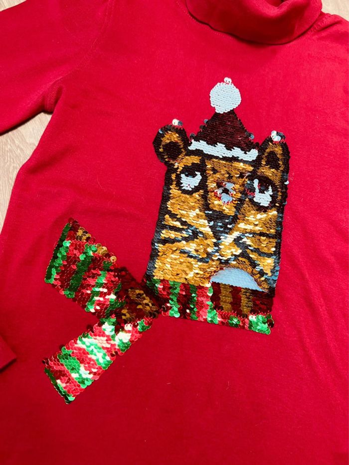 Taille 10 ans sous pull de noël garçon DPAM rouge 💙 - photo numéro 2