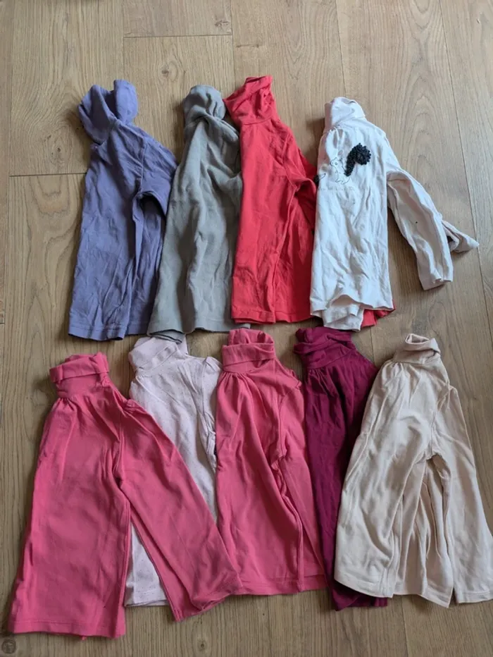 Lot tee shirt col roulés