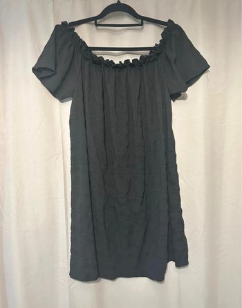 Robe tunique à plis col bardot