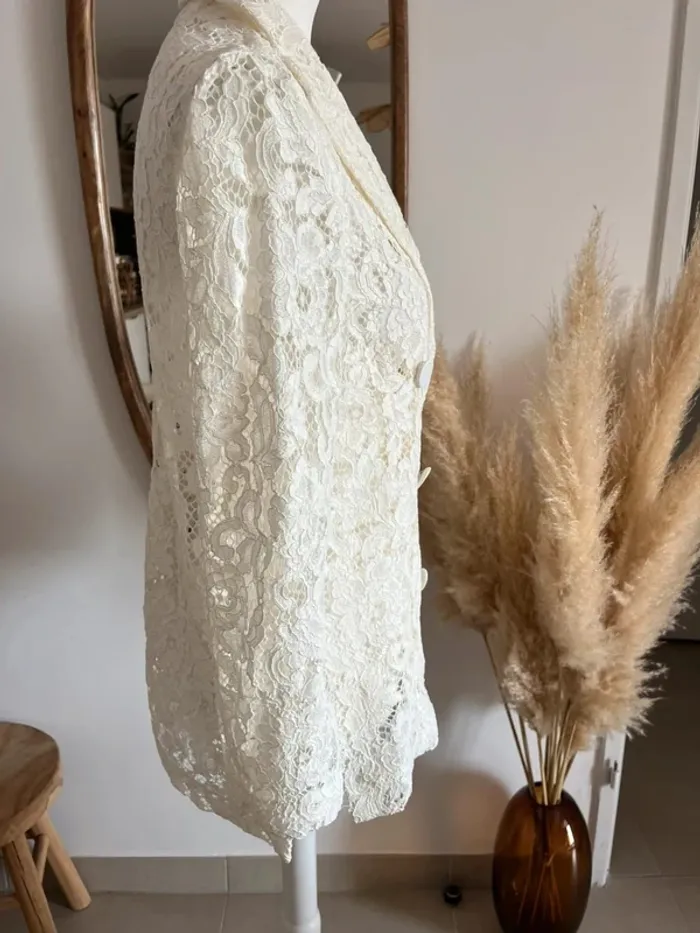 Blazer blanc/crème Zara - photo numéro 4