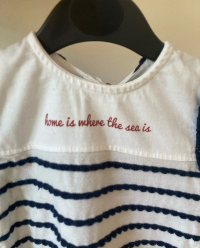 Ensemble fille rayé marine - photo numéro 2