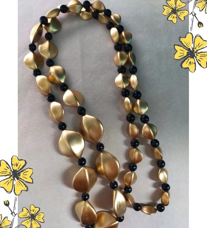 Collier doré et noir perles satinées – Style chic intemporel - photo numéro 9