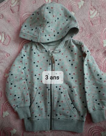 Sweat zippé à capuche 3 ans