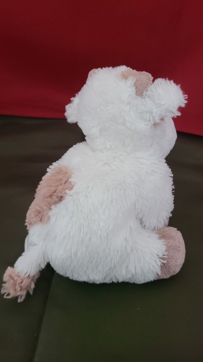 HISTOIRE D'OURS  DOUDOU VACHE BLANCHE ASSISE MARRON - photo numéro 5