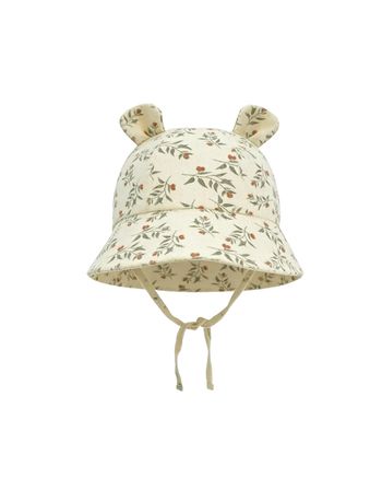 Chapeau bob en coton hydrophile Floral - Ajustable 6 à 24 mois neuf 