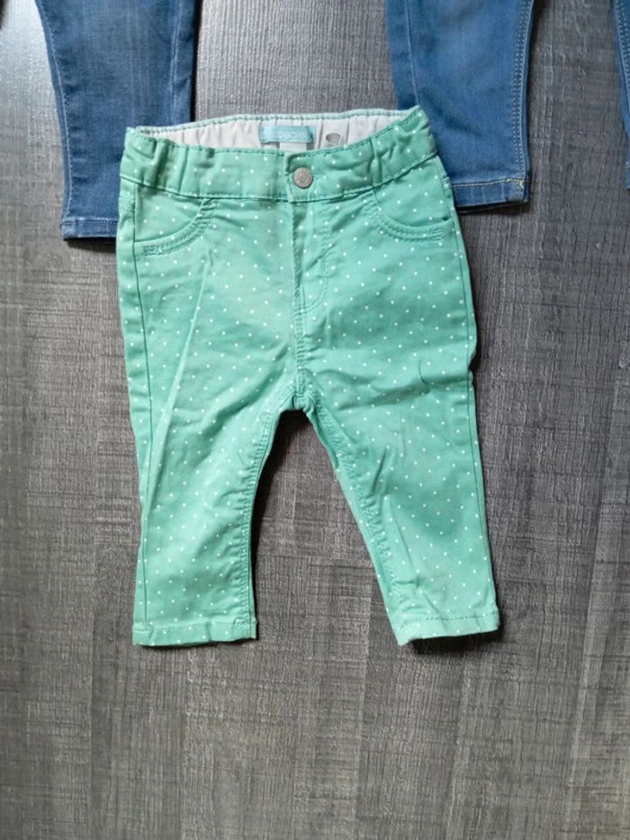 Lot de 3 pantalons : 1 jean 1 jegging et 1 toile épaisse - photo numéro 2