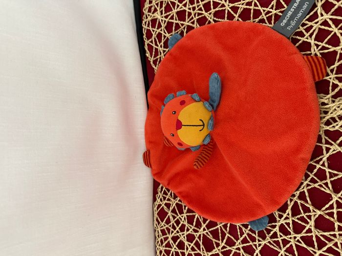 Doudou plat lion rouge bleu ORCHESTRA PREMAMAN - photo numéro 3