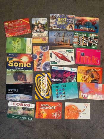 Cartes de cabine téléphonique des années 2000