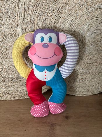 Vintage doudou hochet singe grelot playskool