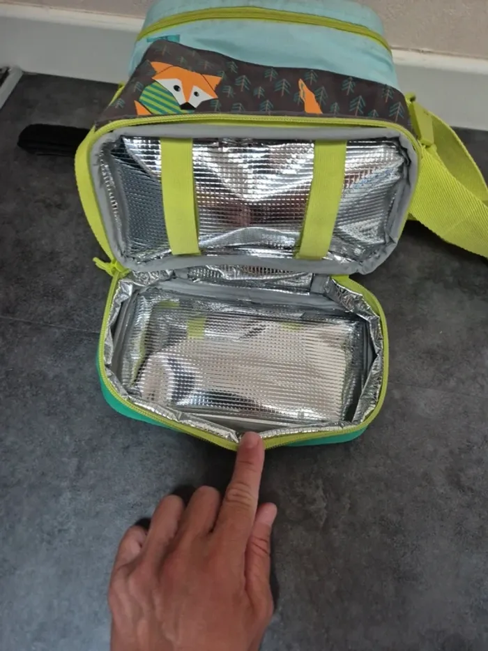 Sac à lunch isotherme pour enfants Lassig avec bandoulière réglable, motif renard - photo numéro 5