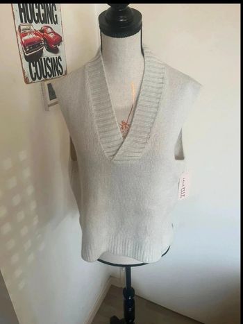 Pull sans manche col V Made in italy taille unique