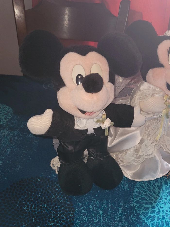 Peluche mickey minnie marié disneyland - photo numéro 3