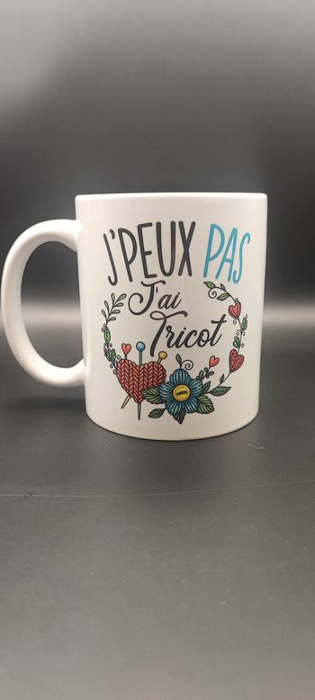 Mug blanc tricot 