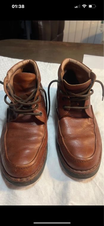 Chaussures montantes  en cuir marron homme pikolinos
