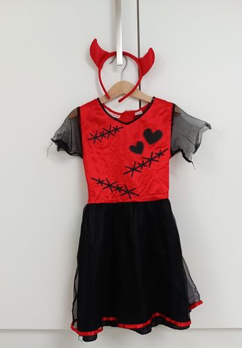 Robe Halloween diablesse fille 4-6 ans 👿🎃 avec serre-tête