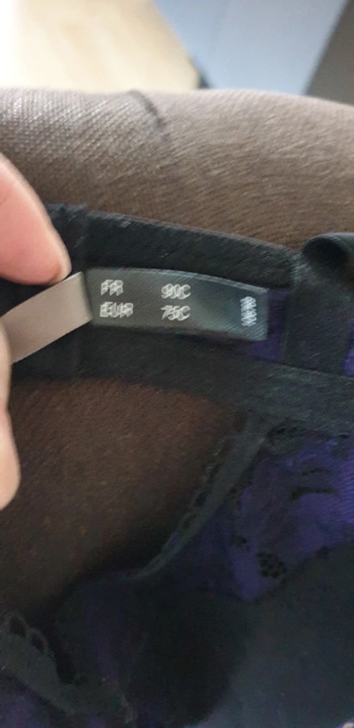 Nuisette dentelle noire et violette "Rouge Gorge" - photo numéro 6