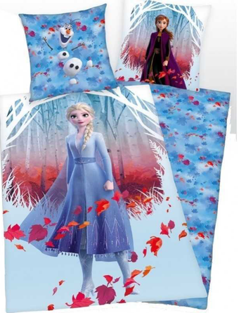 Parure de lit simple Reine des Neiges Frozen - 1 housse de couette + 1 taie d'oreiller - Microfibre