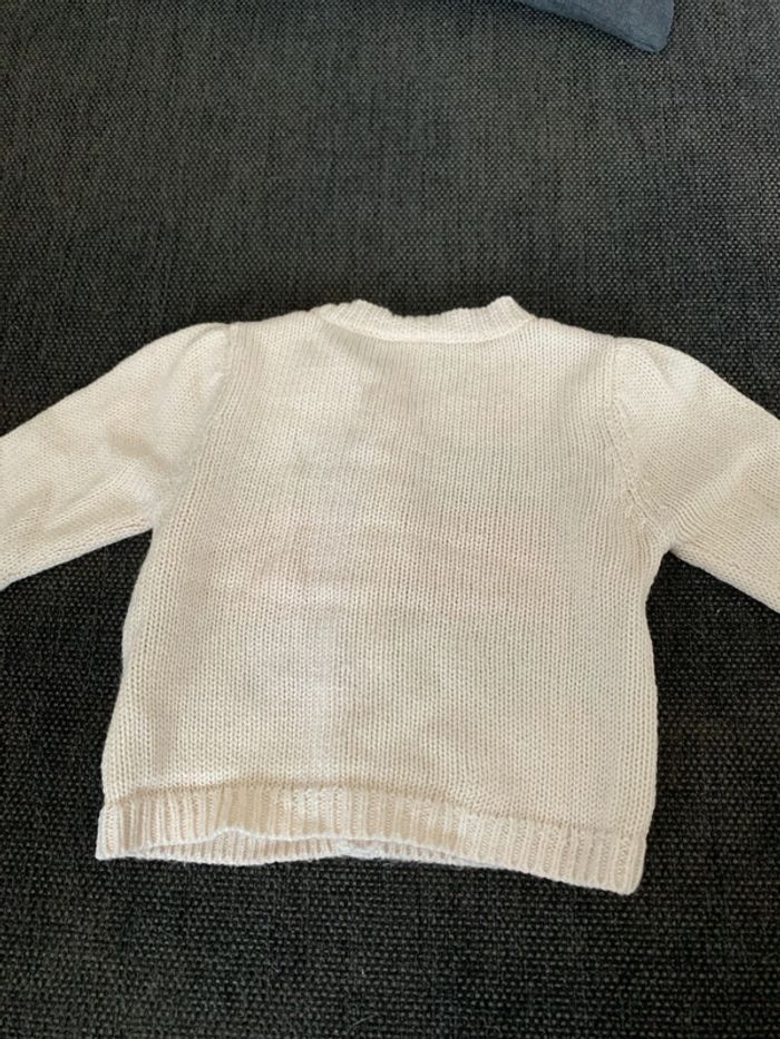 Cardigan petit bateau, laine et coton, 6 mois, comme neuf - photo numéro 5
