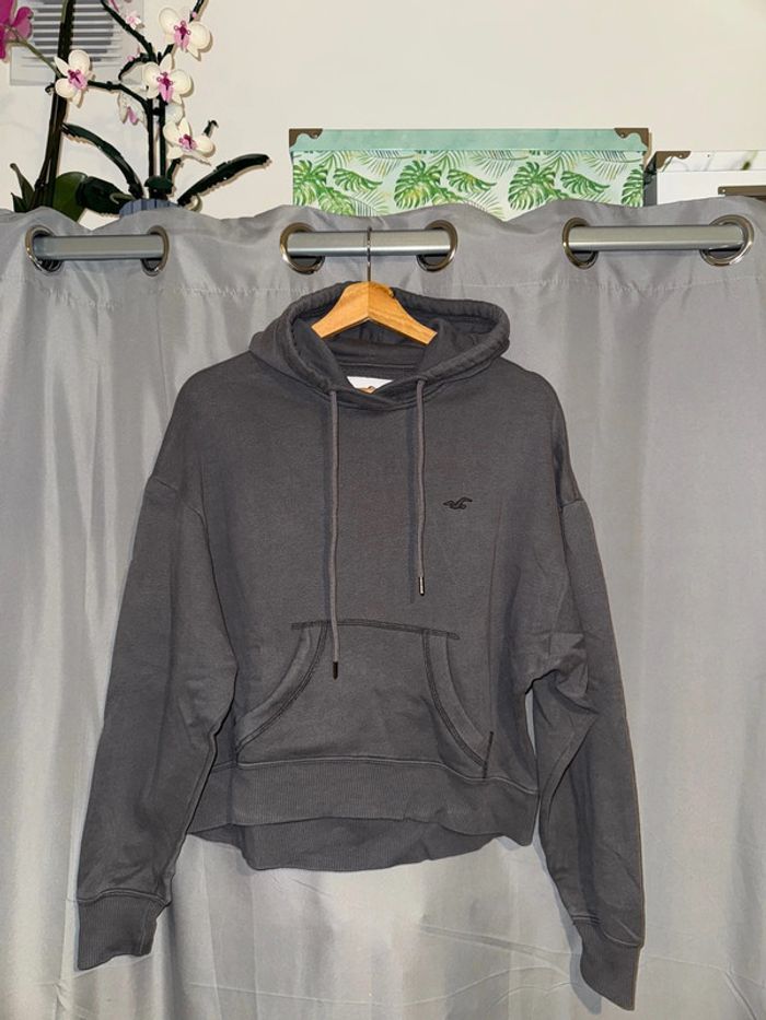 Sweat à capuche gris Hollister