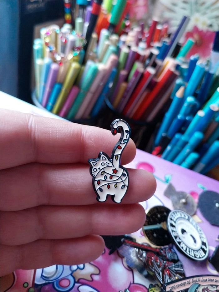 Pins chat guirlandes de Noël