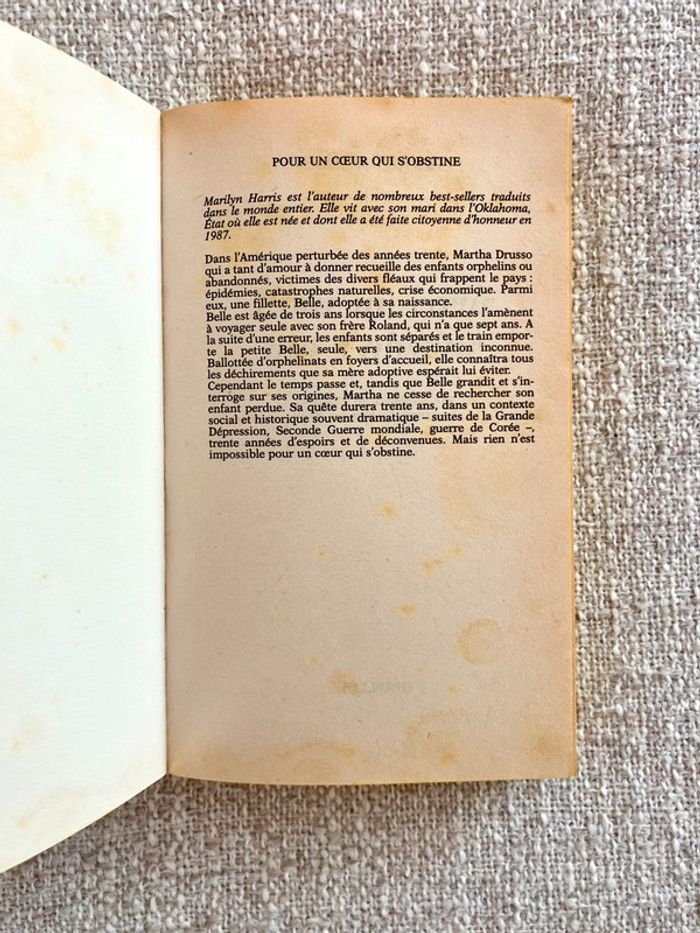 Pour un coeur qui s'obstine de Marilyn Harris - Le livre de poche - photo numéro 5