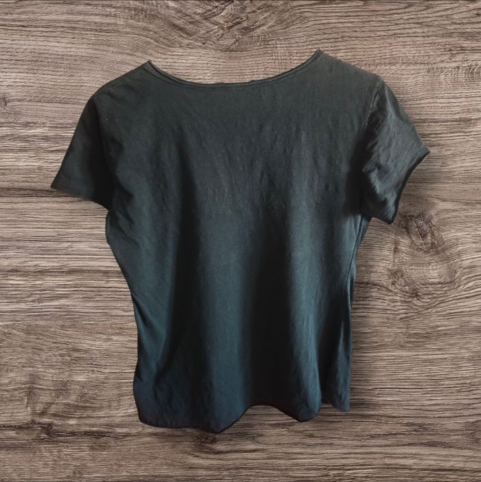 Tee-shirt manches courtes femme perle tête de mort noir T. 40 - photo numéro 2