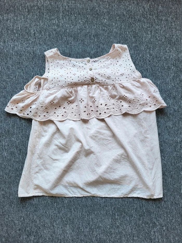 Top Broderie Anglaise - Rose - Bohème Chic - Taille Unique - Détails Volants - Made in Italy