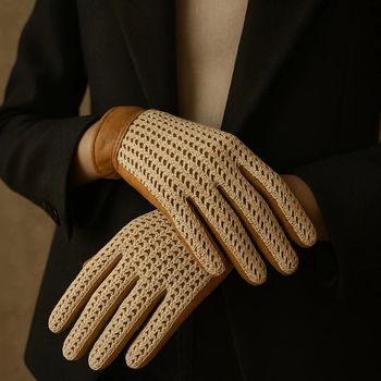 Gants vintage crochet & cuir came