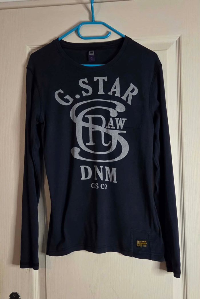 G-STAR RAW – Haut Manches Longues Logo – 100% Coton Bio – Taille M - photo numéro 4