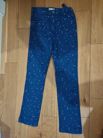 Jean fille Du Pareil au Même 7 ans (122 cm) 🌸 coupe slim fleurs colorées, taille ajustable