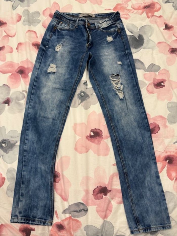 Jeans boyfriend taille haute