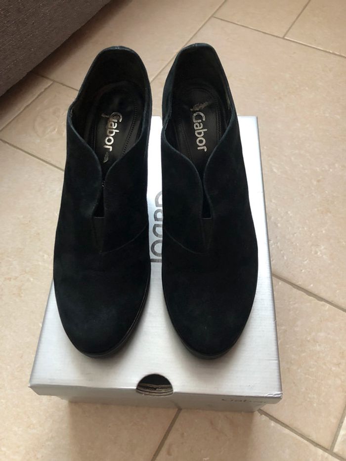 Richelieu bottines Gabor T38 cuir velours noir - photo numéro 4