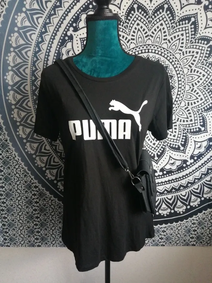 Tee-shirt noir de sport avec logo puma / puma / (L)