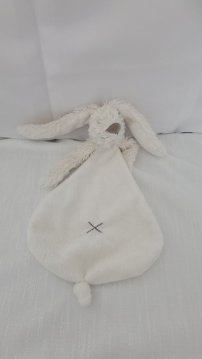 Happy horse - Richie le lapin - Doudou plat blanc ivoire - photo numéro 3
