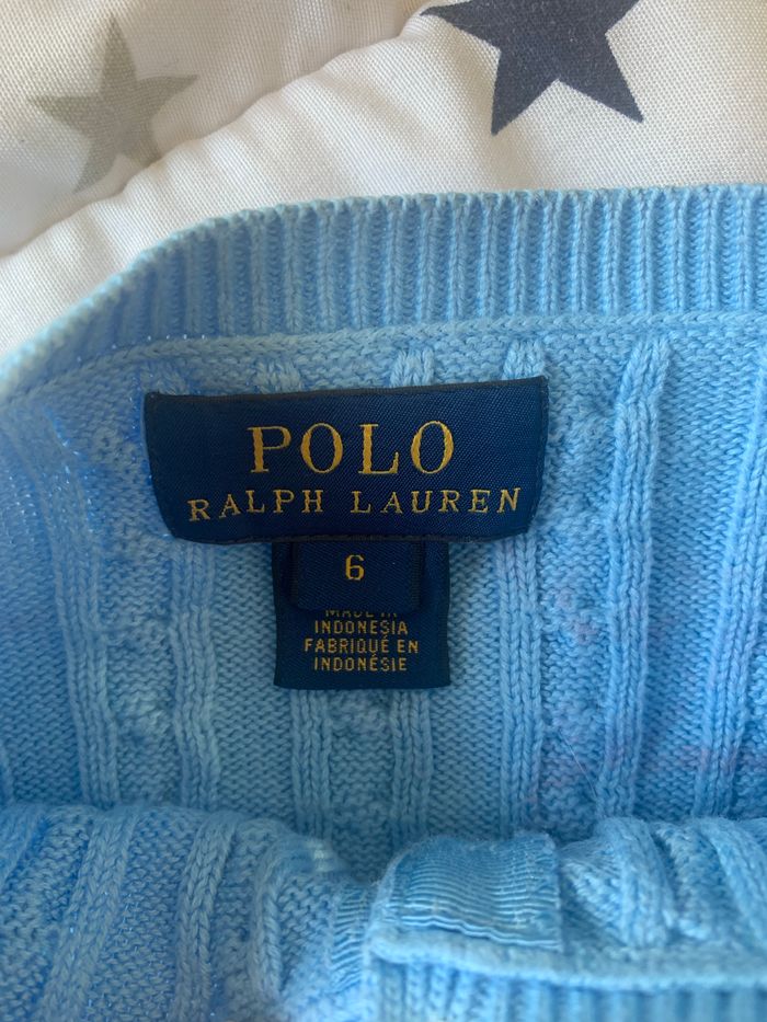 Gilet ralph lauren fille bleu 6 ans - photo numéro 3