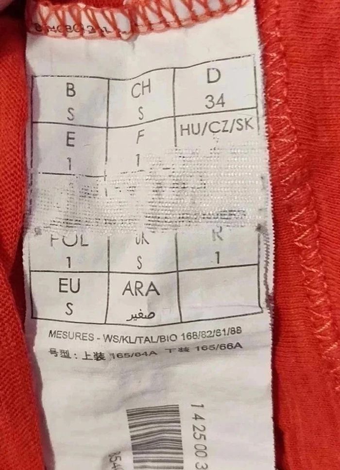 T-shirt manches 3/4 Promod corail et marron - S - photo numéro 3