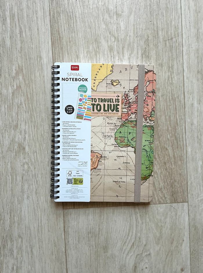 Cahier de voyages à spirales A5, 160 pages neuf