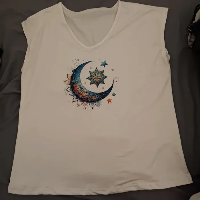 Débardeur blanc a motif