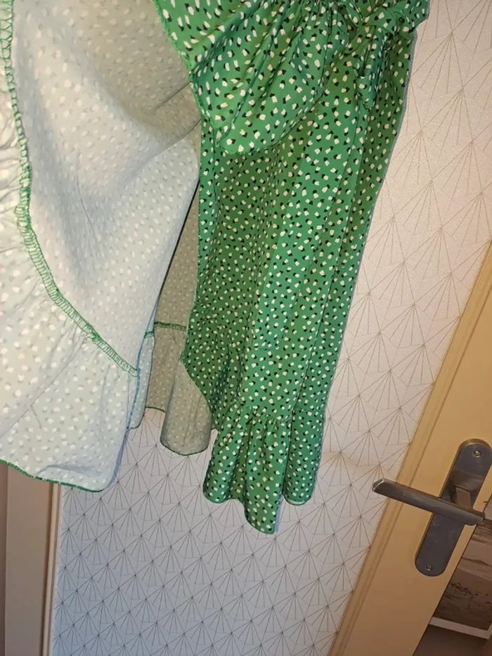Robe à volants femme verte 36/38 avec ceinture comme neuve new collection 5eme saison - photo numéro 6