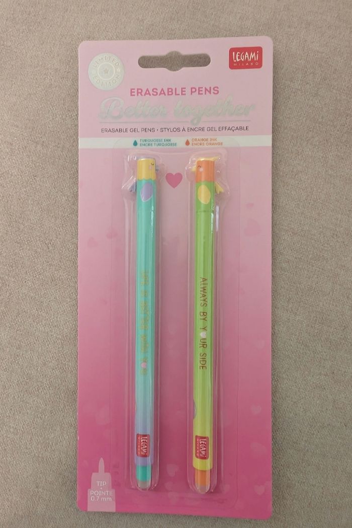 Set de 2 Stylos à Encre Gel Effaçable - Better Together - Erasable Pen - photo numéro 2