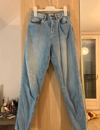 Jean mom bleu