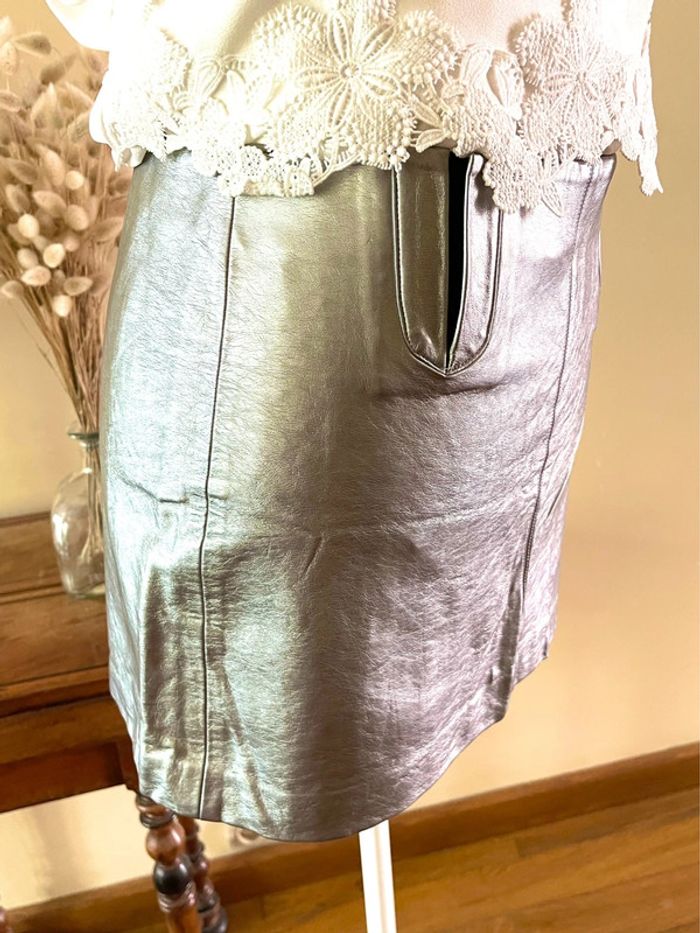 Jupe Zara gris métallisé XS - photo numéro 5