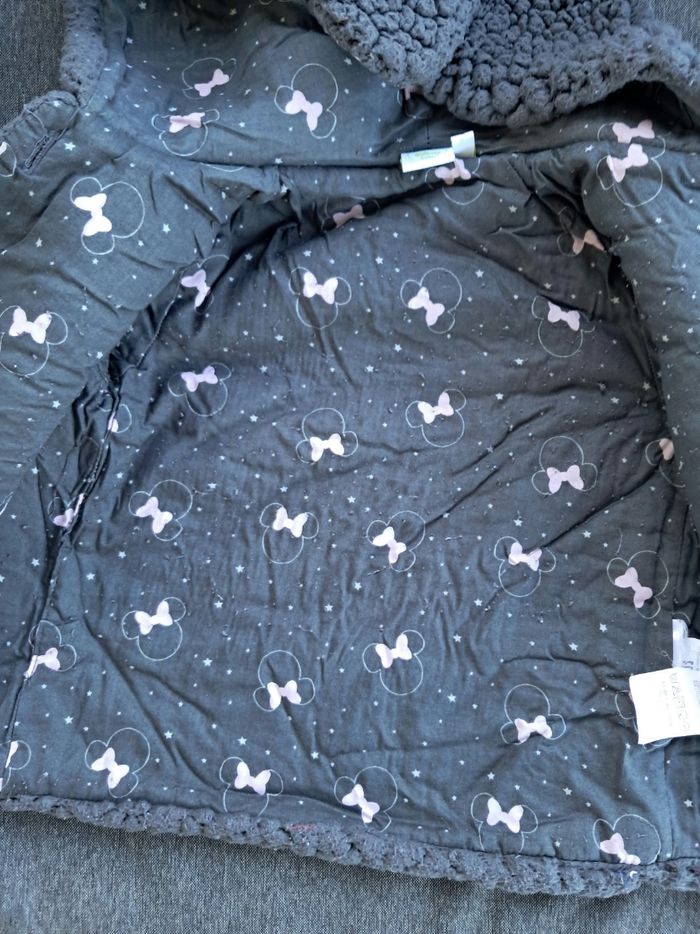 Veste bouclette minnie capuche 24 mois grise - photo numéro 2