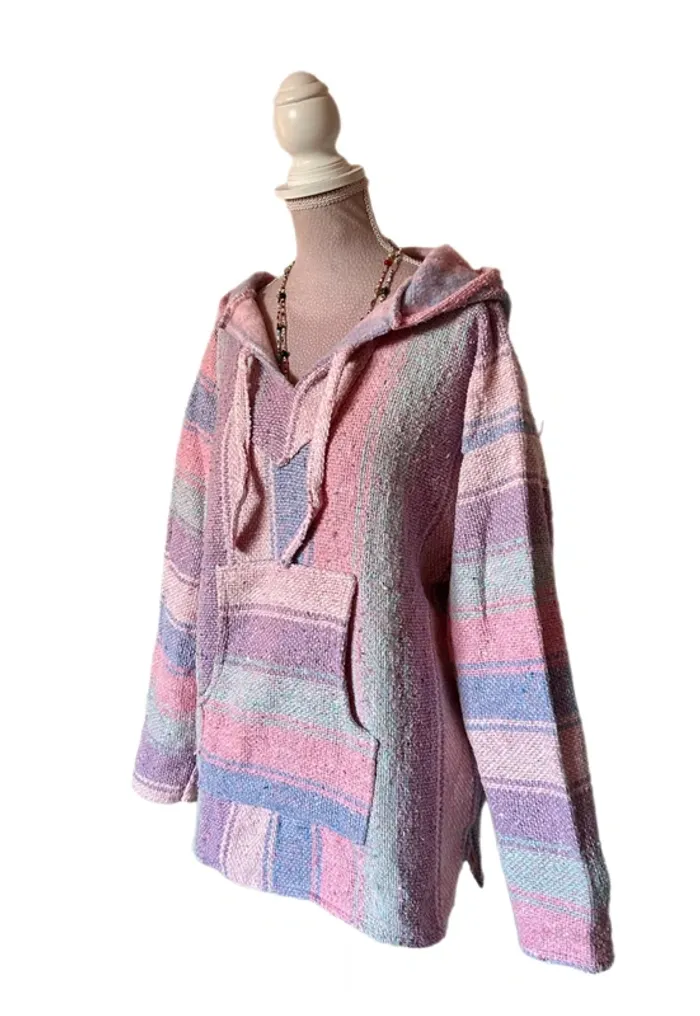 🌸💜Baja Hoodie artisanal boho ethnique Made in Mexico ethnic festival vibes sweat🌸💜 - photo numéro 4